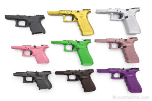 Glock Griffstücke, diverse Modelle mit Farbbeschichtung