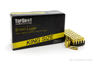 TopShot 9mm Luger FMJ 124grs, King Size (250 Stk)