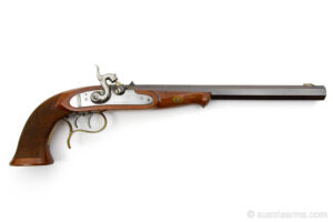 Perkussionspistole W. Parker London, neuwertige Gebrauchtwaffe, Kaliber .45